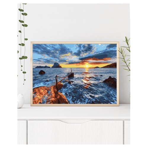 Malba podle čísel Na západě 40x50 Plátno + Barvy + Štětce