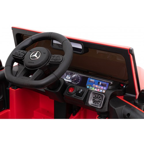 Mercedes AMG G63 Dětský červený dálkový MP3 LED pomalý start EVA PÁSY