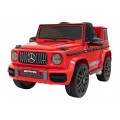 Mercedes AMG G63 Dětský červený dálkový MP3 LED pomalý start EVA PÁSY