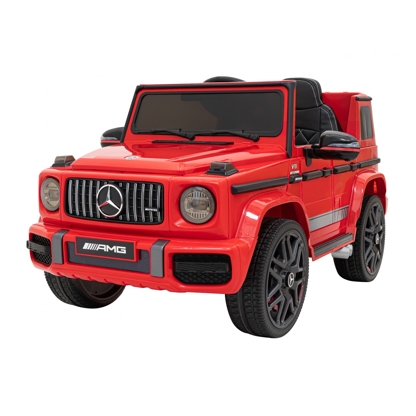 Mercedes AMG G63 Dětský červený dálkový MP3 LED pomalý start EVA PÁSY