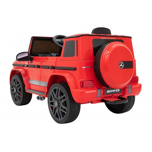 Mercedes AMG G63 Dětský červený dálkový MP3 LED pomalý start EVA PÁSY