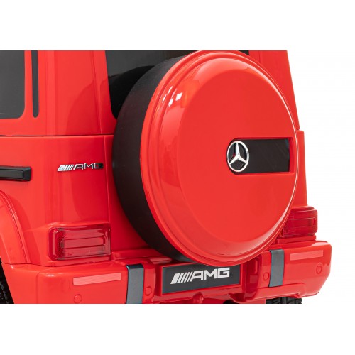 Mercedes AMG G63 Dětský červený dálkový MP3 LED pomalý start EVA PÁSY