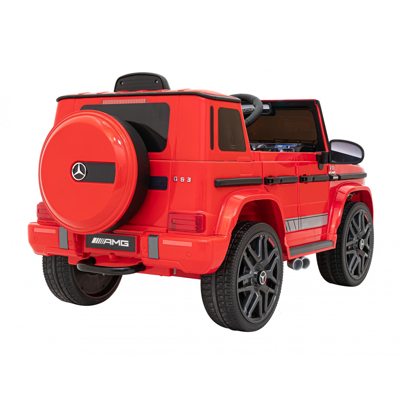 Mercedes AMG G63 Dětský červený dálkový MP3 LED pomalý start EVA PÁSY