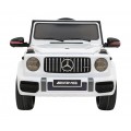 Mercedes AMG G63 Dětský bílý dálkový MP3 LED pomalý start EVA PÁSY