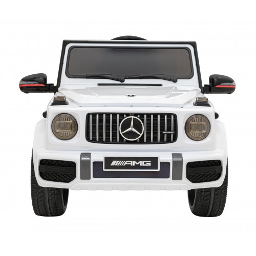 Mercedes AMG G63 Dětský bílý dálkový MP3 LED pomalý start EVA PÁSY