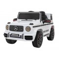 Mercedes AMG G63 Dětský bílý dálkový MP3 LED pomalý start EVA PÁSY