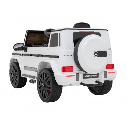 Mercedes AMG G63 Dětský bílý dálkový MP3 LED pomalý start EVA PÁSY