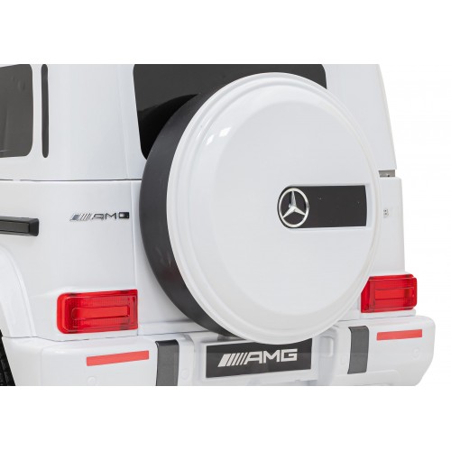 Mercedes AMG G63 Dětský bílý dálkový MP3 LED pomalý start EVA PÁSY