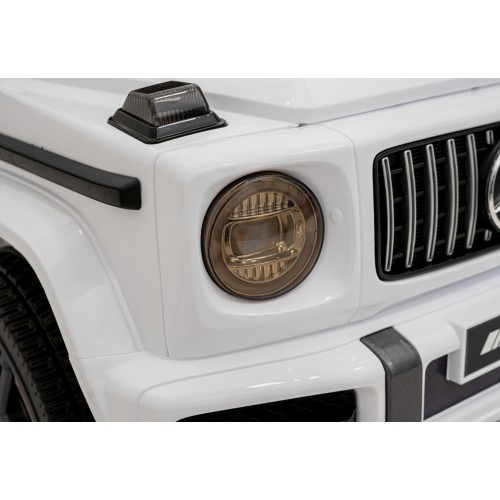 Mercedes AMG G63 Dětský bílý dálkový MP3 LED pomalý start EVA PÁSY