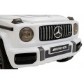 Mercedes AMG G63 Dětský bílý dálkový MP3 LED pomalý start EVA PÁSY