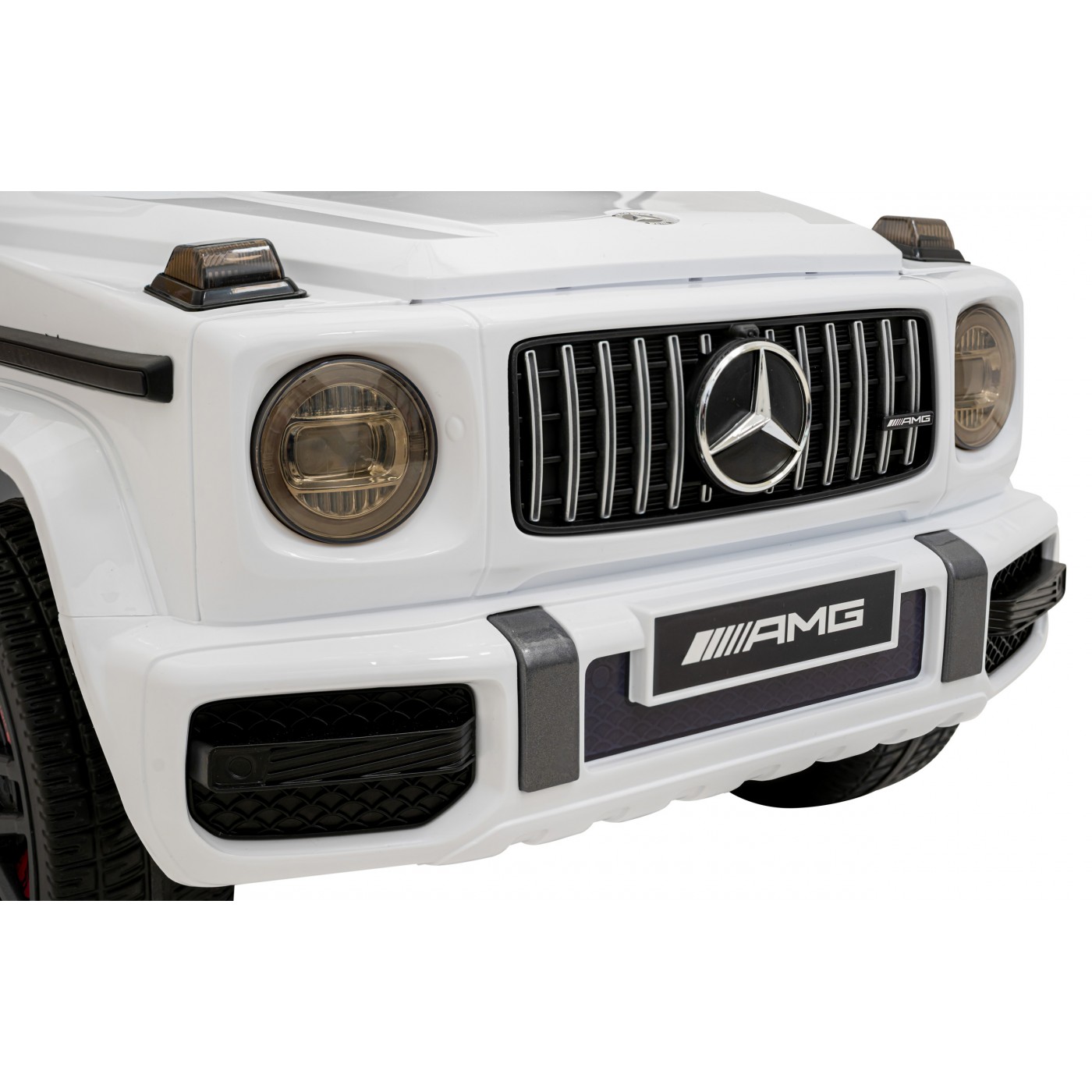 Mercedes AMG G63 Dětský bílý dálkový MP3 LED pomalý start EVA PÁSY