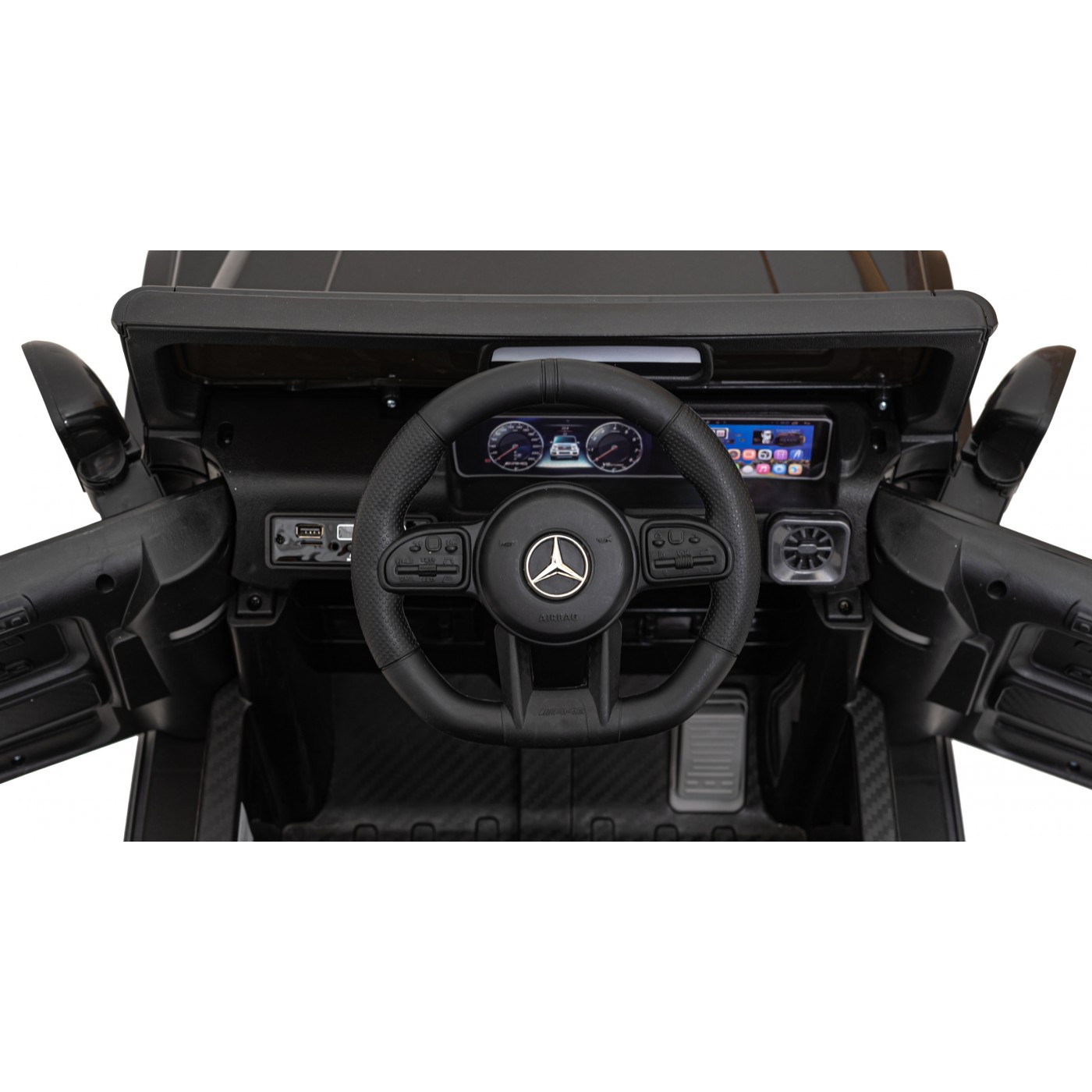 Mercedes AMG G63 Kids černý + dálkové ovládání + MP3 LED + pomalý start + EVA + pásy