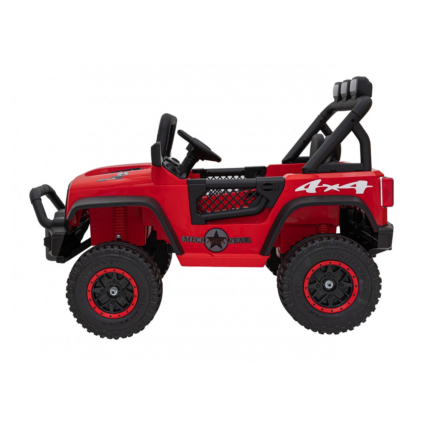 Geoland Power Off-Road auto pro 2 děti červené dálkové 2x200W motory kufr MP3 rádio LED