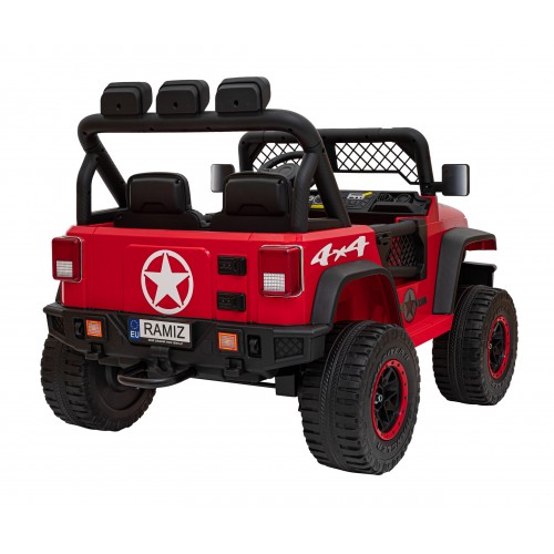 Geoland Power Off-Road auto pro 2 děti červené dálkové 2x200W motory kufr MP3 rádio LED