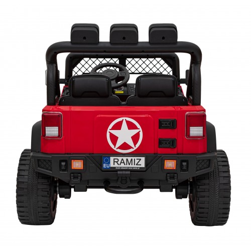 Geoland Power Off-Road auto pro 2 děti červené dálkové 2x200W motory kufr MP3 rádio LED