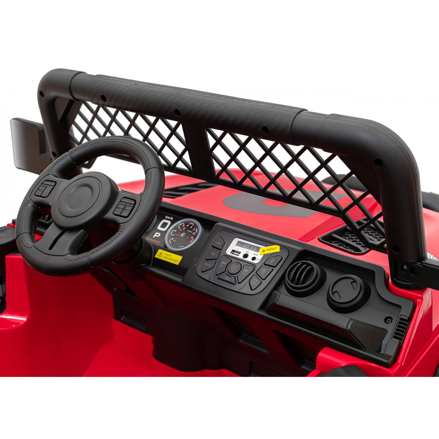 Geoland Power Off-Road auto pro 2 děti červené dálkové 2x200W motory kufr MP3 rádio LED