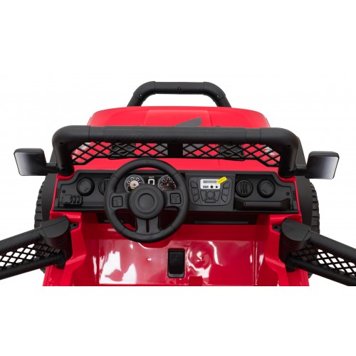 Geoland Power Off-Road auto pro 2 děti červené dálkové 2x200W motory kufr MP3 rádio LED