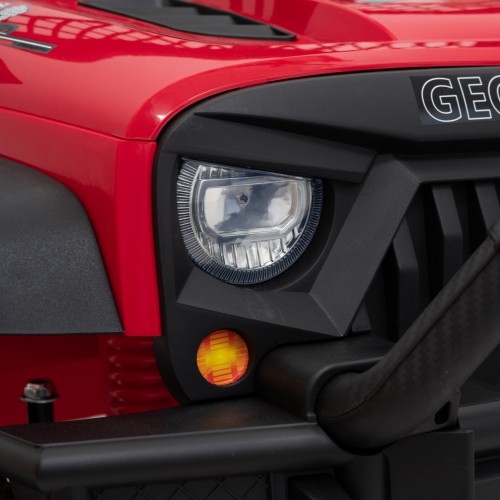Geoland Power Off-Road auto pro 2 děti červené dálkové 2x200W motory kufr MP3 rádio LED