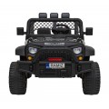 Geoland Power terénní auto pro 2 děti černé + dálkové + 2x200W motory + zavazadlový prostor + MP3 + LED rádio