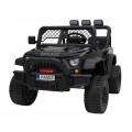 Geoland Power terénní auto pro 2 děti černé + dálkové + 2x200W motory + zavazadlový prostor + MP3 + LED rádio