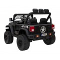 Geoland Power terénní auto pro 2 děti černé + dálkové + 2x200W motory + zavazadlový prostor + MP3 + LED rádio