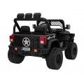 Geoland Power terénní auto pro 2 děti černé + dálkové + 2x200W motory + zavazadlový prostor + MP3 + LED rádio