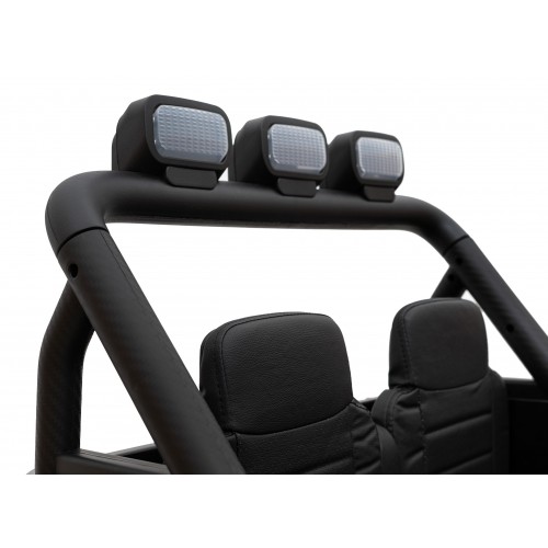 Geoland Power terénní auto pro 2 děti černé + dálkové + 2x200W motory + zavazadlový prostor + MP3 + LED rádio