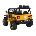 Geoland Power terénní auto pro 2 děti žluté + dálkové ovládání+ 2x200W motory + zavazadlový prostor + MP3 + LED rádio