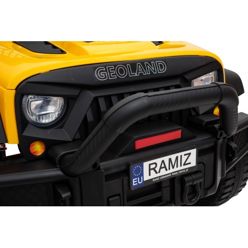 Geoland Power terénní auto pro 2 děti žluté + dálkové ovládání+ 2x200W motory + zavazadlový prostor + MP3 + LED rádio