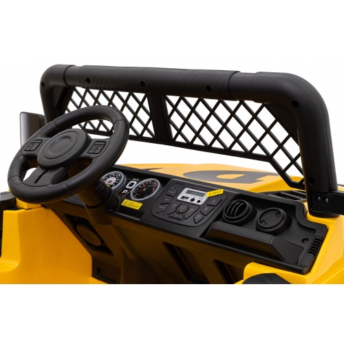 Geoland Power terénní auto pro 2 děti žluté + dálkové ovládání+ 2x200W motory + zavazadlový prostor + MP3 + LED rádio