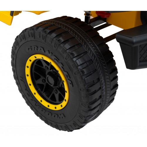 Geoland Power terénní auto pro 2 děti žluté + dálkové ovládání+ 2x200W motory + zavazadlový prostor + MP3 + LED rádio