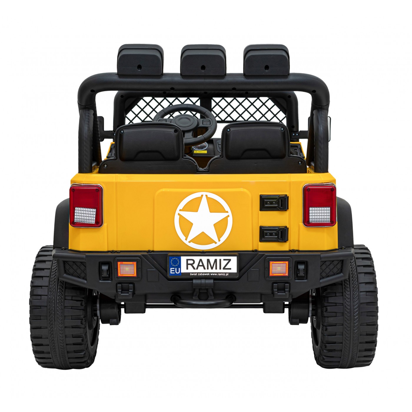 Geoland Power terénní auto pro 2 děti žluté + dálkové ovládání+ 2x200W motory + zavazadlový prostor + MP3 + LED rádio