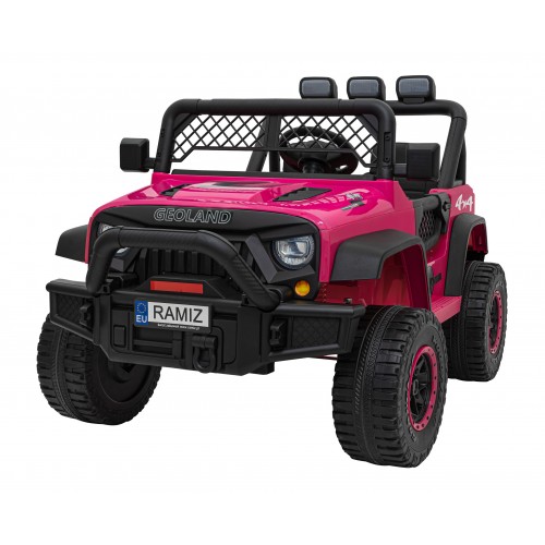 Geoland Power Off-Road auto pro 2 děti Růžové + Dálkové ovládání + Motory 2x200W + zavazadlový prostor + Rádio MP3 + LED