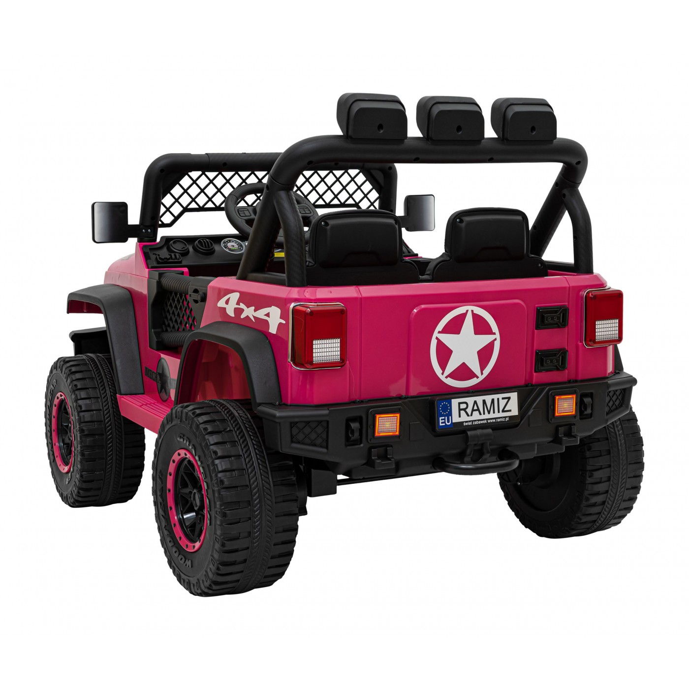 Geoland Power Off-Road auto pro 2 děti Růžové + Dálkové ovládání + Motory 2x200W + zavazadlový prostor + Rádio MP3 + LED