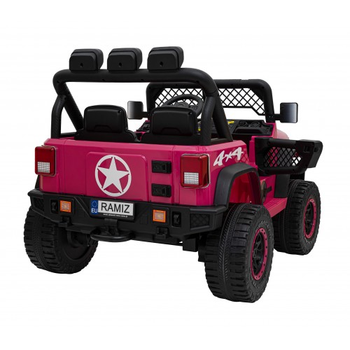 Geoland Power Off-Road auto pro 2 děti Růžové + Dálkové ovládání + Motory 2x200W + zavazadlový prostor + Rádio MP3 + LED