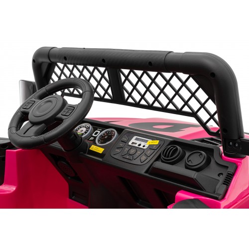 Geoland Power Off-Road auto pro 2 děti Růžové + Dálkové ovládání + Motory 2x200W + zavazadlový prostor + Rádio MP3 + LED