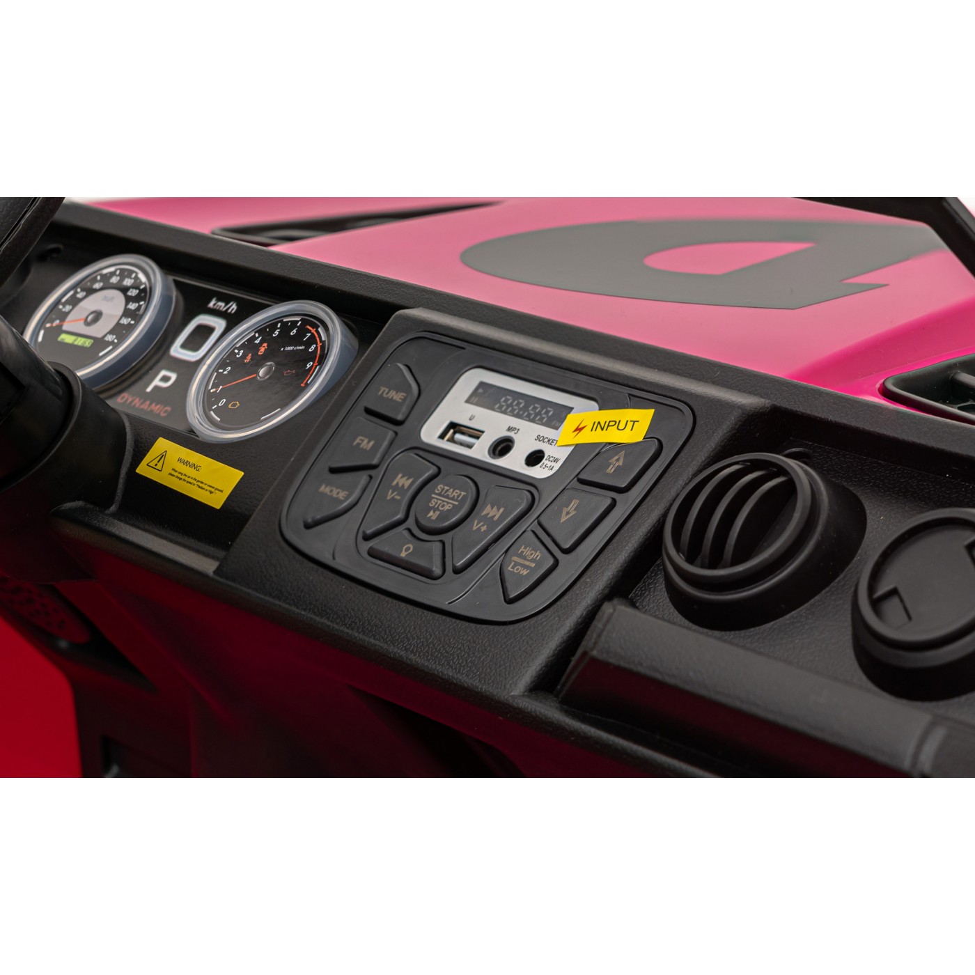 Geoland Power Off-Road auto pro 2 děti Růžové + Dálkové ovládání + Motory 2x200W + zavazadlový prostor + Rádio MP3 + LED