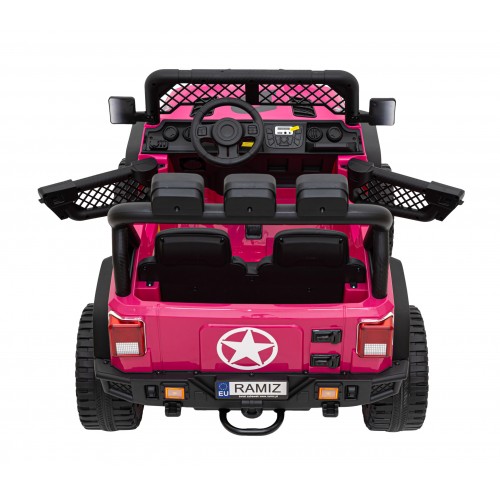 Geoland Power Off-Road auto pro 2 děti Růžové + Dálkové ovládání + Motory 2x200W + zavazadlový prostor + Rádio MP3 + LED