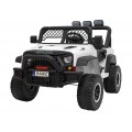 Geoland Power terénní auto pro 2 děti bílá + dálkové + 2x200W motory + zavazadlový prostor + MP3 + LED rádio