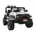 Geoland Power terénní auto pro 2 děti bílá + dálkové + 2x200W motory + zavazadlový prostor + MP3 + LED rádio