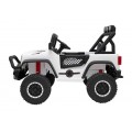 Geoland Power terénní auto pro 2 děti bílá + dálkové + 2x200W motory + zavazadlový prostor + MP3 + LED rádio