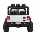 Geoland Power terénní auto pro 2 děti bílá + dálkové + 2x200W motory + zavazadlový prostor + MP3 + LED rádio