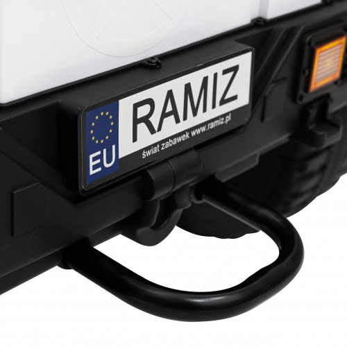 Geoland Power terénní auto pro 2 děti bílá + dálkové + 2x200W motory + zavazadlový prostor + MP3 + LED rádio