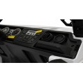 Geoland Power terénní auto pro 2 děti bílá + dálkové + 2x200W motory + zavazadlový prostor + MP3 + LED rádio