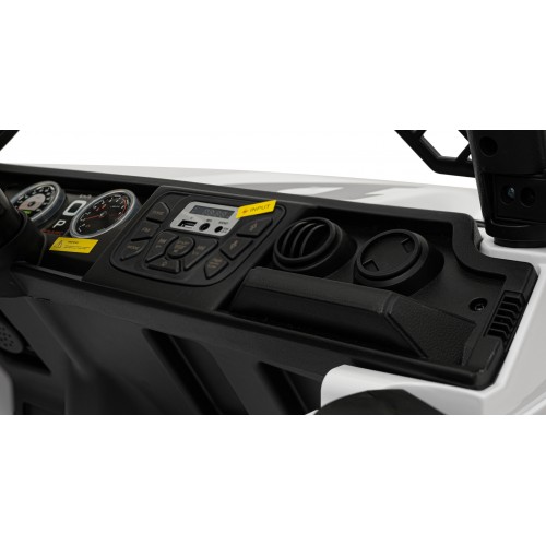 Geoland Power terénní auto pro 2 děti bílá + dálkové + 2x200W motory + zavazadlový prostor + MP3 + LED rádio
