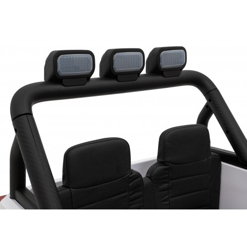 Geoland Power terénní auto pro 2 děti bílá + dálkové + 2x200W motory + zavazadlový prostor + MP3 + LED rádio