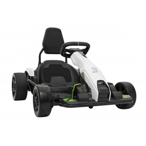 Motokára Fast 3 Drift na baterii pro děti bílá + funkce Drift 2x150W motory + LED rádio + pásy