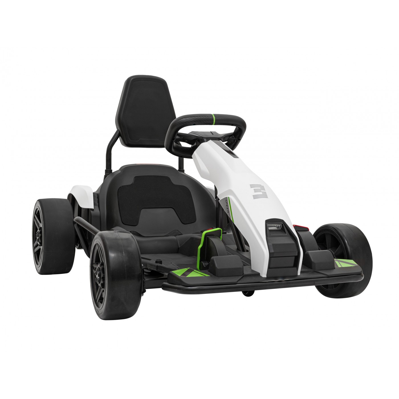 Motokára Fast 3 Drift na baterii pro děti bílá + funkce Drift 2x150W motory + LED rádio + pásy