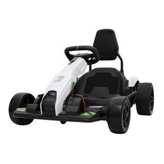 Motokára Fast 3 Drift na baterii pro děti bílá + funkce Drift 2x150W motory + LED rádio + pásy