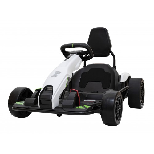 Motokára Fast 3 Drift na baterii pro děti bílá + funkce Drift 2x150W motory + LED rádio + pásy